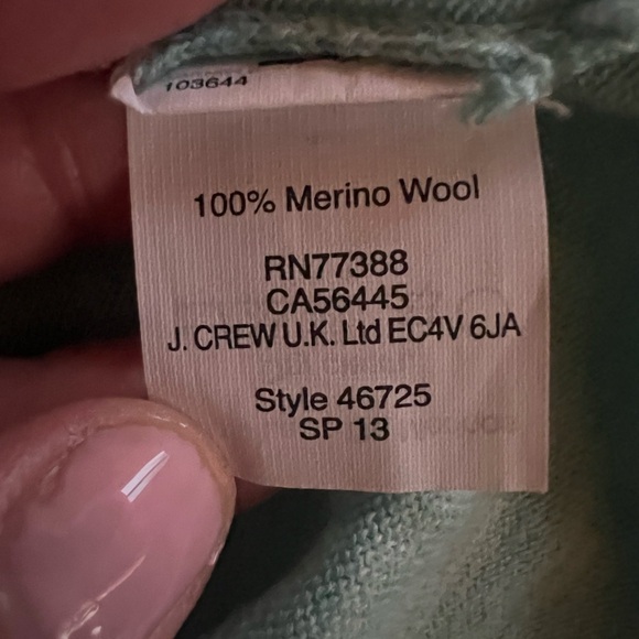 J. Crew mint green wool crewneck lightweight sweater sz 12 officecore preppy - Picture 4 of 7